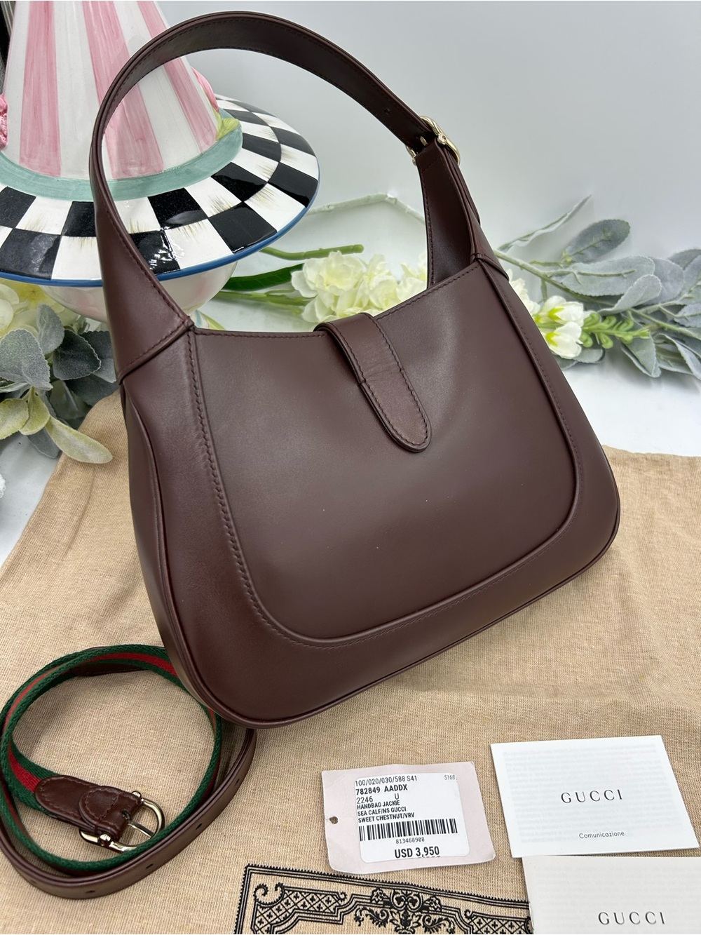 Women's Gucci Jackie 1961 calf skin Leather shoulder Bag made in Italy - Picture 5 of 16